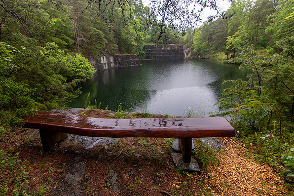 Rainy Bench At The Quarry